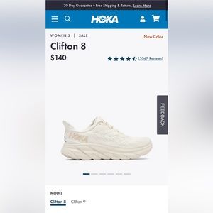 Clifton 8 Hoka Women’s Sneakers- Color: Eggnog